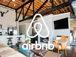 Airbnb logo with brand visual identity.
