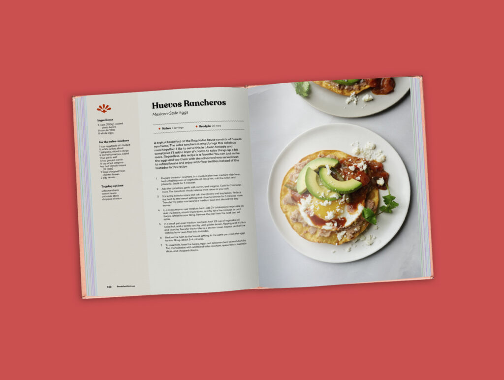 Inside pages of Cooking con Claudia's book