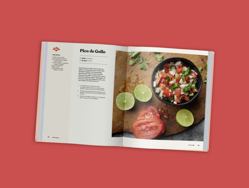 Inside pages of Cooking con Claudia's book