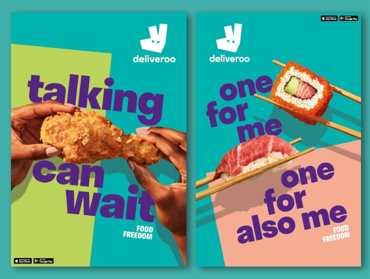 Deliveroo brand design example with posters.