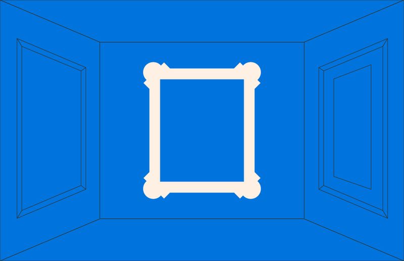 gallery branding in blue and white
